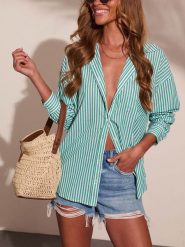 Milan Kiss Koszula w kolorze zielono-kremowym rozmiar: XL. Białe koszule Milan Kiss, xl, bez wzorów, bez kołnierzyka, bez ramiączek. Za 165.95 zł.