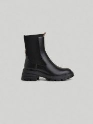 Pepe Jeans FOOTWEAR Sztyblety "Soda Plus" w kolorze czarnym rozmiar: 39. Czarne botki Pepe Jeans FOOTWEAR, bez wzorów, z jeansu, bez obcasa, bez zapięcia. Za 286.45 zł.