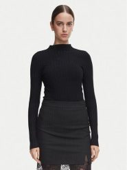 Morgan Bluzka 252-MROYA Czarny Slim Fit. Czarne bluzki Morgan, s, bez wzorów, z syntetyku, bez kołnierzyka, bez ramiączek. Za 189.99 zł.
