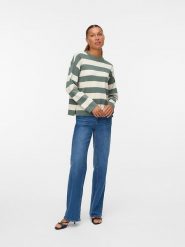 Vero Moda Sweter w kolorze zielono-kremowym rozmiar: XS. Brązowe swetry Vero Moda, xs, bez wzorów, bez ramiączek. Za 121.45 zł.