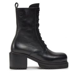 Botki PINKO. Czarne botki Pinko, bez wzorów, bez obcasa, na słupku, bez zapięcia. Za 1,949.00 zł.
