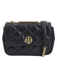 Tory Burch Skórzana torebka w kolorze czarnym - 24 x 17 x 8 cm rozmiar: onesize. Czarne torby na ramię Tory Burch, bez wzorów, z materiału, na ramię, pikowane, bez dodatków. Za 1,888.88 zł.