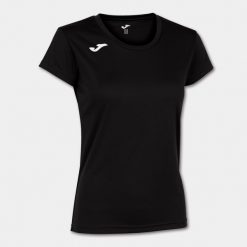 Koszulka do biegania damska Joma Record II z krótkim rękawem. Czarne bluzki Joma, xl, bez wzorów, sportowe, bez kołnierzyka, bez ramiączek. Za 55.99 zł.