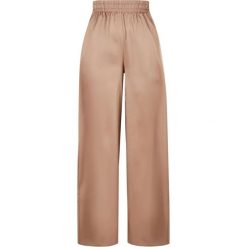 Damskie Satynowe Spodnie Z Szerokimi Nogawkami. Brązowe spodnie dresowe Urban Classics, xl, bez wzorów, z satyny. Za 179.99 zł.