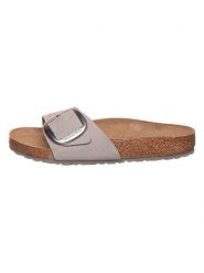Birkenstock Klapki "Madrid" w kolorze szarym rozmiar: 40. Brązowe klapki Birkenstock, bez wzorów, z otwartym noskiem, bez obcasa. Za 405.95 zł.