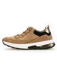 Gabor Skórzane sneakersy w kolorze beżowo-czarnym rozmiar: 40,5. Brązowe trampki Gabor, bez wzorów, bez zapięcia. Za 175.67 zł.