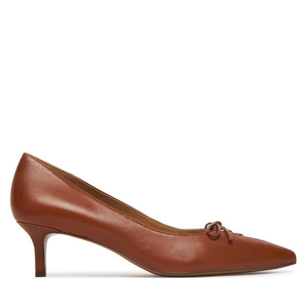 Szpilki LAUREN RALPH LAUREN. Brązowe szpilki Lauren Ralph Lauren, bez wzorów, bez obcasa, na szpilce, bez zapięcia. Za 513.99 zł.
