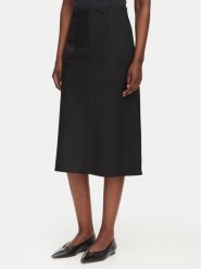 HUGO Spódnica midi Rasiana 50564165 Czarny Regular Fit. Czarne spódnice Hugo, bez wzorów, z syntetyku, midi. Za 764.99 zł.