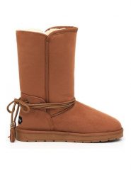 Blackfield Kozaki zimowe "Eowin" w kolorze jasnobrązowym rozmiar: 40. Brązowe kozaki Blackfield, na zimę, z materiału, z okrągłym noskiem, bez obcasa, bez zapięcia. Za 173.99 zł.