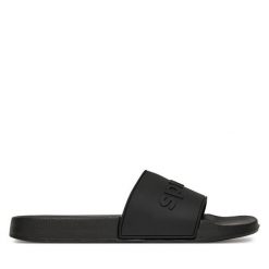 Klapki Sprandi. Czarne klapki Sprandi, bez wzorów, bez obcasa. Za 49.99 zł.