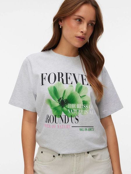 Vero Moda Koszulka w kolorze jasnoszarym rozmiar: L. Szare bluzki Vero Moda, l, bez wzorów, z bawełny, bez kołnierzyka, bez ramiączek. Za 47.95 zł.