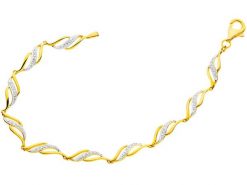 Bransoletka z żółtego złota z diamentami - 18 cm - 0,08 ct - próba 375. Żółte bransoletki Apart, z diamentem, złote. Za 3,090.00 zł.