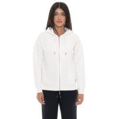 Leone 1947 Braid Damen, Bluza z geflochtenem Stoff, Kapuze, Reißverschluss. Białe bluzy LEONE 1947 APPAREL, bez wzorów, z bawełny, bez kaptura. W wyprzedaży za 191.56 zł.