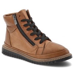 Brązowe Botki Artiker Wygodne Obuwie Damskie. Brązowe botki Artiker, bez wzorów, z jeansu, bez obcasa, bez zapięcia. Za 271.99 zł.