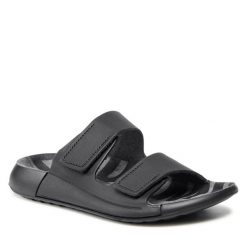 Klapki ECCO. Czarne klapki ecco, bez wzorów, bez obcasa. Za 399.99 zł.