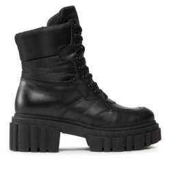 Botki Simen. Czarne botki Simen, bez wzorów, bez obcasa, na słupku, bez zapięcia. Za 579.99 zł.