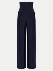 NORMA KAMALI Spodnie palazzo KK2247PL014951 Granatowy Wide Leg. Niebieskie spodnie materiałowe Norma Kamali, l, bez wzorów, z materiału. Za 499.99 zł.