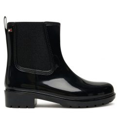 Kalosze Tommy Hilfiger. Czarne kalosze TOMMY HILFIGER, bez wzorów. Za 429.99 zł.