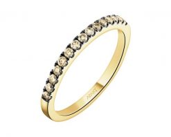 Pierścionek z żółtego złota z brylantami Champagne - 0,22 ct - próba 585. Żółte pierścionki Apart, z brylantem, złote. Za 3,559.00 zł.