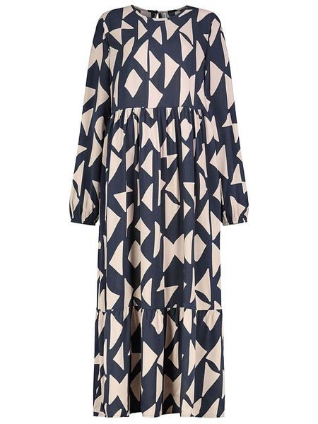 Sublevel Sukienka w kolorze granatowo-kremowym rozmiar: XXL. Niebieskie sukienki Sublevel, na imprezę, s, bez wzorów, z wiskozy, klasyczne, bez kołnierzyka, bez ramiączek, maxi. Za 86.99 zł.