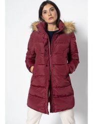Northwood Płaszcz zimowy "Paula" w kolorze bordowym rozmiar: S. Czerwone płaszcze Northwood, na zimę, s, z aplikacjami, z puchu, bez kaptura. Za 239.29 zł.
