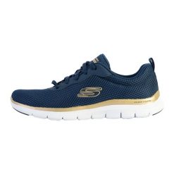 Buty sportowe damskie Skechers Flex Appeal 4.0 Brillant View. Niebieskie obuwie sportowe Skechers, z materiału, bez zapięcia, do biegania, Skechers Sport. W wyprzedaży za 229.00 zł.