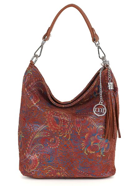 Mia Tomazzi Skórzana torebka "Benaco" w kolorze brązowym - 28 x 31 x 15 cm rozmiar: onesize. Brązowe torby na ramię Mia Tomazzi, bez wzorów, z materiału, na ramię, bez dodatków. Za 260.99 zł.