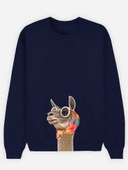 WOOOP Bluza "Lama" w kolorze granatowym rozmiar: L. Niebieskie bluzy Wooop, l, bez wzorów, z bawełny, bez kaptura. Za 100.99 zł.