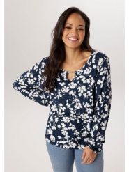 Aniston Bluzka w kolorze granatowo-białym rozmiar: 54. Niebieskie bluzki Aniston, bez wzorów, bez kołnierzyka, bez ramiączek. Za 126.99 zł.