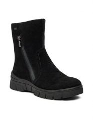 Caprice Botki 9-26437-41 Czarny. Czarne botki Caprice, bez wzorów, z nubiku, bez obcasa, na płaskiej podeszwie, bez zapięcia. Za 489.99 zł.