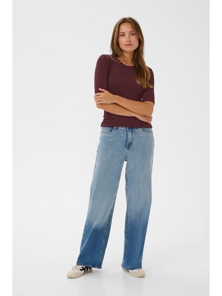 Kaffe Koszulka w kolorze brązowym rozmiar: S. Brązowe bluzki Kaffe, s, bez wzorów, bez kołnierzyka, bez ramiączek. Za 61.17 zł.