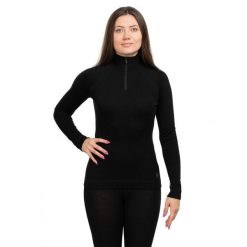 Koszulka Smartwool Classic Thermal Merino Base Layer 1/4 Zip Women. Czarne bluzki Smartwool, m, bez wzorów, sportowe, bez kołnierzyka, bez ramiączek. Za 589.99 zł.
