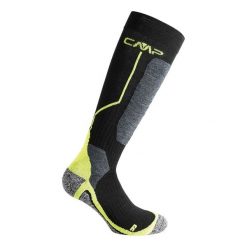 Skarpety narciarskie CMP SKI SOCK WOOL wełniane ocieplane antybakteryjne. Czarne skarpety CMP, bez wzorów, z elastanu. Za 89.99 zł.