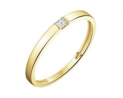 Pierścionek z żółtego złota z diamentem - 0,05 ct - próba 585. Żółte pierścionki Apart, z diamentem, złote. W wyprzedaży za 1,463.00 zł.