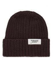 Tommy Hilfiger Czapka Script AW0AW18972 Brązowy ciemny. Brązowe czapki TOMMY HILFIGER, bez wzorów, z bawełny. Za 189.99 zł.