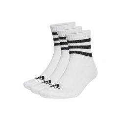 Skarpety adidas 3-Stripes Cushioned Sportswear Mid-Cut Socks 3P. Białe skarpety Adidas, bez wzorów, z bawełny. Za 49.00 zł.
