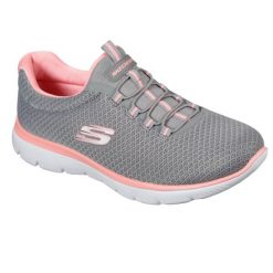 Obuwie Sportowe Damskie Skechers Summits Szary. Czerwone obuwie sportowe Skechers, bez zapięcia, trekkingowe, Skechers Sport. W wyprzedaży za 209.00 zł.