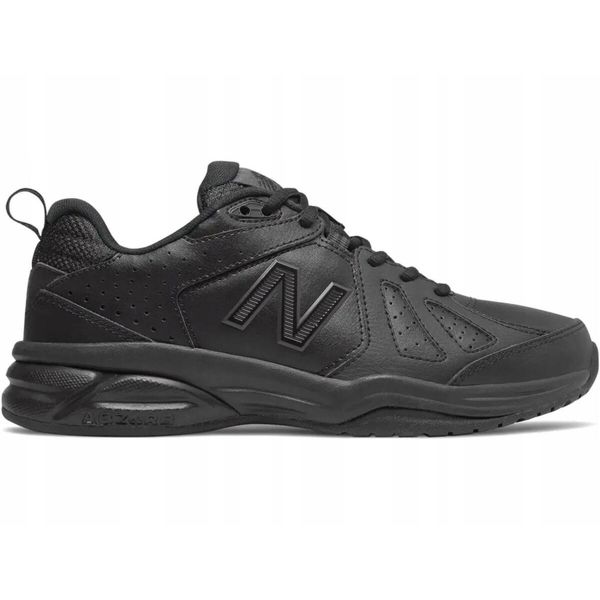 Buty sportowe na co dzień Damskie New Balance 624 skóra. Czarne obuwie sportowe New Balance, ze skóry, bez zapięcia, trekkingowe. Za 309.00 zł.