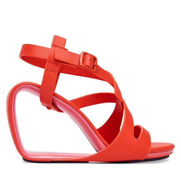 Sandały United Nude. Czerwone sandały United Nude, bez wzorów, bez obcasa, na koturnie, bez zapięcia. Za 1,321.99 zł.