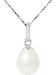 Pearl Addict Srebrny naszyjnik "Bélière" z perłą w kolorze białym - dł. 42 cm rozmiar: onesize. Białe naszyjniki Pearl Addict, z perłą, srebrne. Za 339.99 zł.