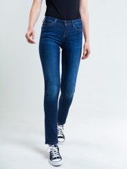 BIG STAR Dżinsy - Slim fit - w kolorze granatowym rozmiar: W28/L30. Niebieskie jeansy Big Star, l, z aplikacjami, z podwyższonym stanem. Za 105.38 zł.