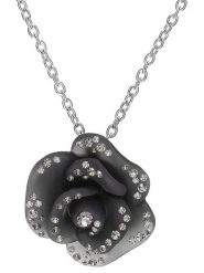 MENTHE À L'O Naszyjnik z kryształami - dł. 45 cm rozmiar: onesize. Szare naszyjniki MENTHE À L'O, z kryształem, ze stali. Za 135.49 zł.