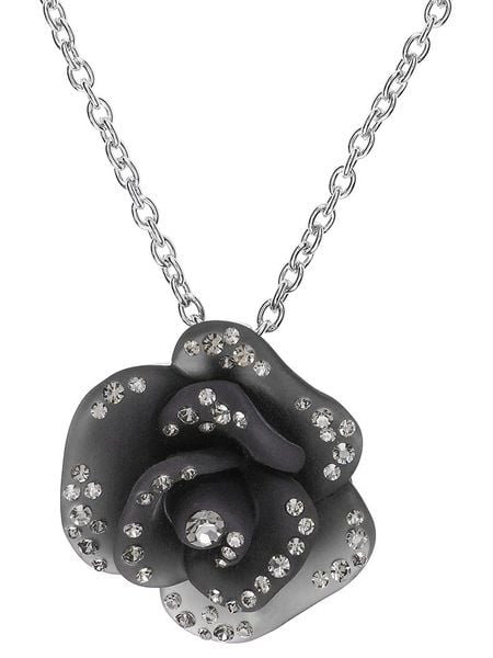 MENTHE À L'O Naszyjnik z kryształami - dł. 45 cm rozmiar: onesize. Szare naszyjniki MENTHE À L'O, z kryształem, ze stali. Za 135.49 zł.