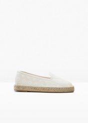 Espadryle. Brązowe baleriny bonprix, bez wzorów, bez obcasa, bez zapięcia. Za 114.99 zł.