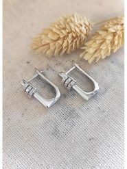 Miu Silver Srebrne kolczyki z cyrkoniami rozmiar: onesize. Szare kolczyki Miu Silver, z cyrkonią, srebrne. Za 266.66 zł.