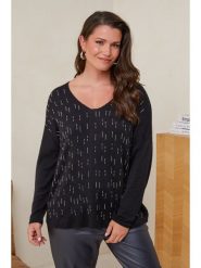 Curvy Lady Sweter w kolorze czarnym rozmiar: 40/42. Czarne swetry Curvy Lady, bez wzorów, ze splotem, bez ramiączek. Za 129.57 zł.