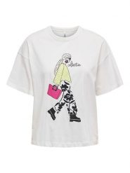ONLY Koszulka "Tenna" w kolorze białym rozmiar: XL. Białe bluzki Only, xl, bez wzorów, z bawełny, bez kołnierzyka, bez ramiączek. Za 57.20 zł.
