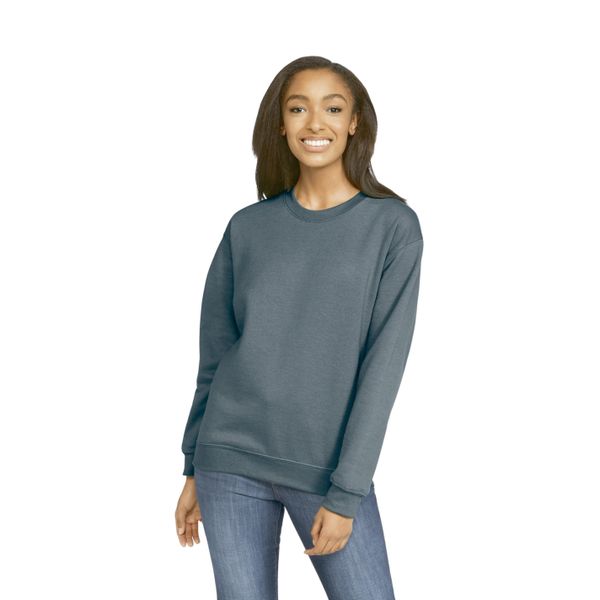 Bluza z okrągłym dekoltem Gildan Midweight Softstyle. Niebieskie bluzy GILDAN, m, bez wzorów, z bawełny, bez kaptura. Za 98.05 zł.