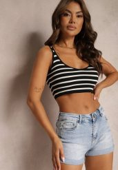 Niebieskie Denimowe Szorty z Bawełny High Waist z Efektem Push-Up Zoebe. Niebieskie szorty Renee, bez wzorów, z bawełny, eleganckie, z podwyższonym stanem. Za 59.99 zł.