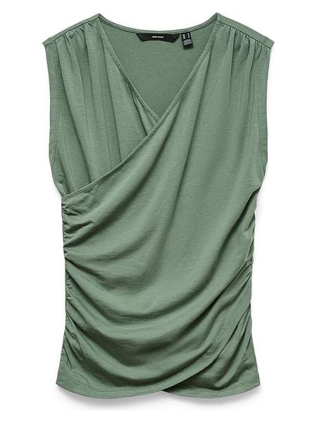 Vero Moda Bluzka w kolorze zielonym rozmiar: M. Zielone bluzki Vero Moda, m, bez wzorów, bez kołnierzyka, bez ramiączek. Za 89.95 zł.
